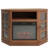 48" Brown Corner Electric Fireplace Console