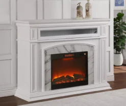 62" Grand White Faux Marble Electric Fireplace 7 62" Grand White Faux Marble Electric Fireplace -Northlight Outlet Home Store 810570728 4