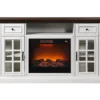 60" White 2-Tone Electric Fireplace Console