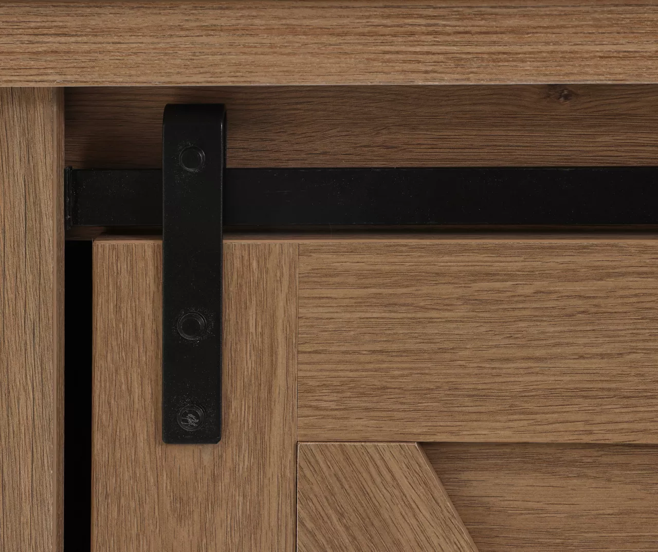 60" Light Brown Oak Barn Door Melamine Electric Fireplace 3 60" Light Brown Oak Barn Door Melamine Electric Fireplace - Image 3