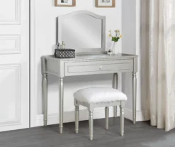 Vanity Table Set With Mirror & Faux Fur Stool -Northlight Outlet Home Store 810575929 810575928 B0