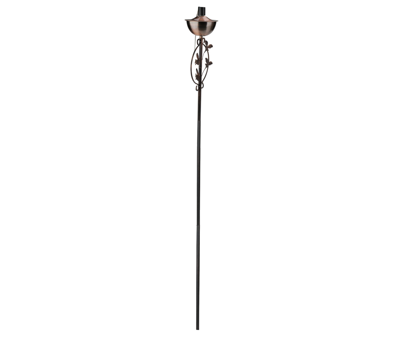 64.5" Brushed Copper Floral Motif Oil Patio Torch 3 64.5" Brushed Copper Floral Motif Oil Patio Torch - Image 3