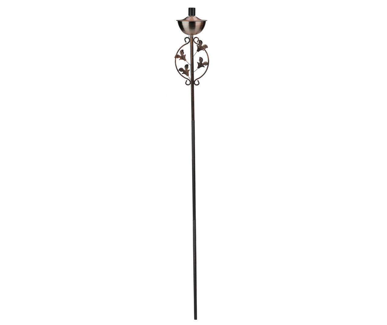 64.5" Brushed Copper Floral Motif Oil Patio Torch 1 64.5" Brushed Copper Floral Motif Oil Patio Torch