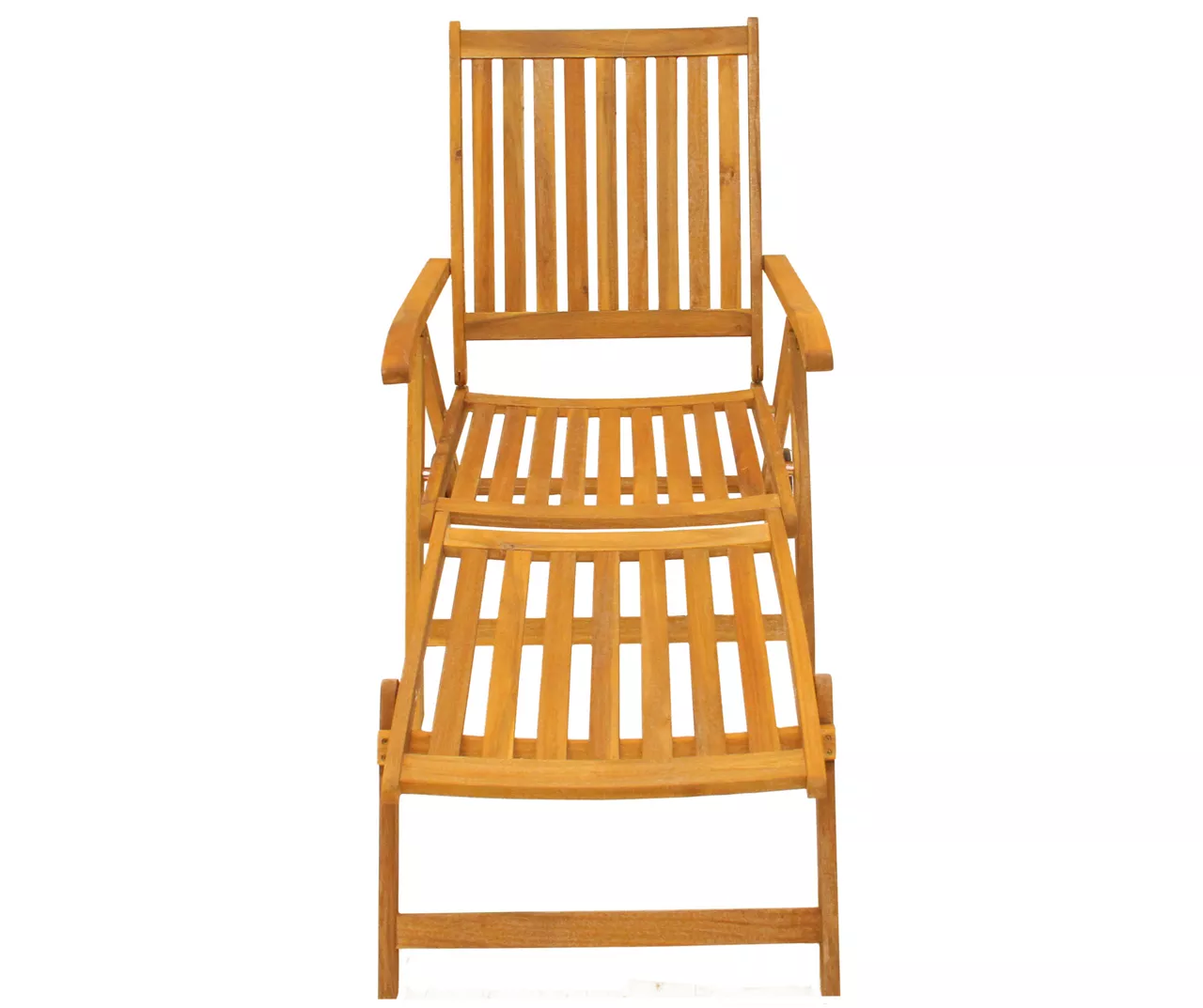 Northlight Light Brown Acacia Wood Patio Chaise Lounge 2 Northlight Light Brown Acacia Wood Patio Chaise Lounge - Image 2