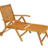 Northlight Light Brown Acacia Wood Patio Chaise Lounge