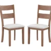 Marley Light Walnut Upholstered Dining Chairs, 2-Pack