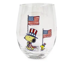 Peanuts Stars & Stripes 4-Piece Curved Glassware Set -Northlight Outlet Home Store 810581805 3