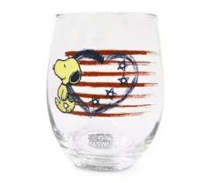 Peanuts Stars & Stripes 4-Piece Curved Glassware Set -Northlight Outlet Home Store 810581805 4