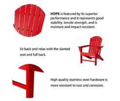 Glitzhome 5-Piece Adirondack Outdoor Chair & Coffee Table Set -Northlight Outlet Home Store 810581949 5