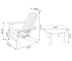 Glitzhome 5-Piece Adirondack Outdoor Chair & Coffee Table Set -Northlight Outlet Home Store 810581949 7