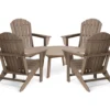 Glitzhome 5-Piece Adirondack Outdoor Chair & Coffee Table Set
