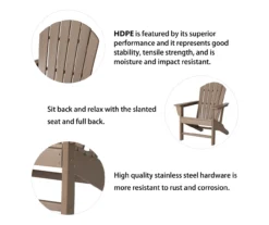 Glitzhome 5-Piece Adirondack Outdoor Chair & Coffee Table Set -Northlight Outlet Home Store 810582012 5
