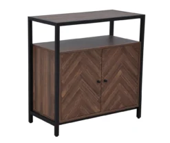 Walnut Chevron 2-Door Storage Cabinet -Northlight Outlet Home Store 810584249 A1