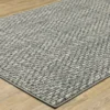 Senegal Blue & Ivory Abstract Linework Area Rug, (3.1' X 5.5')