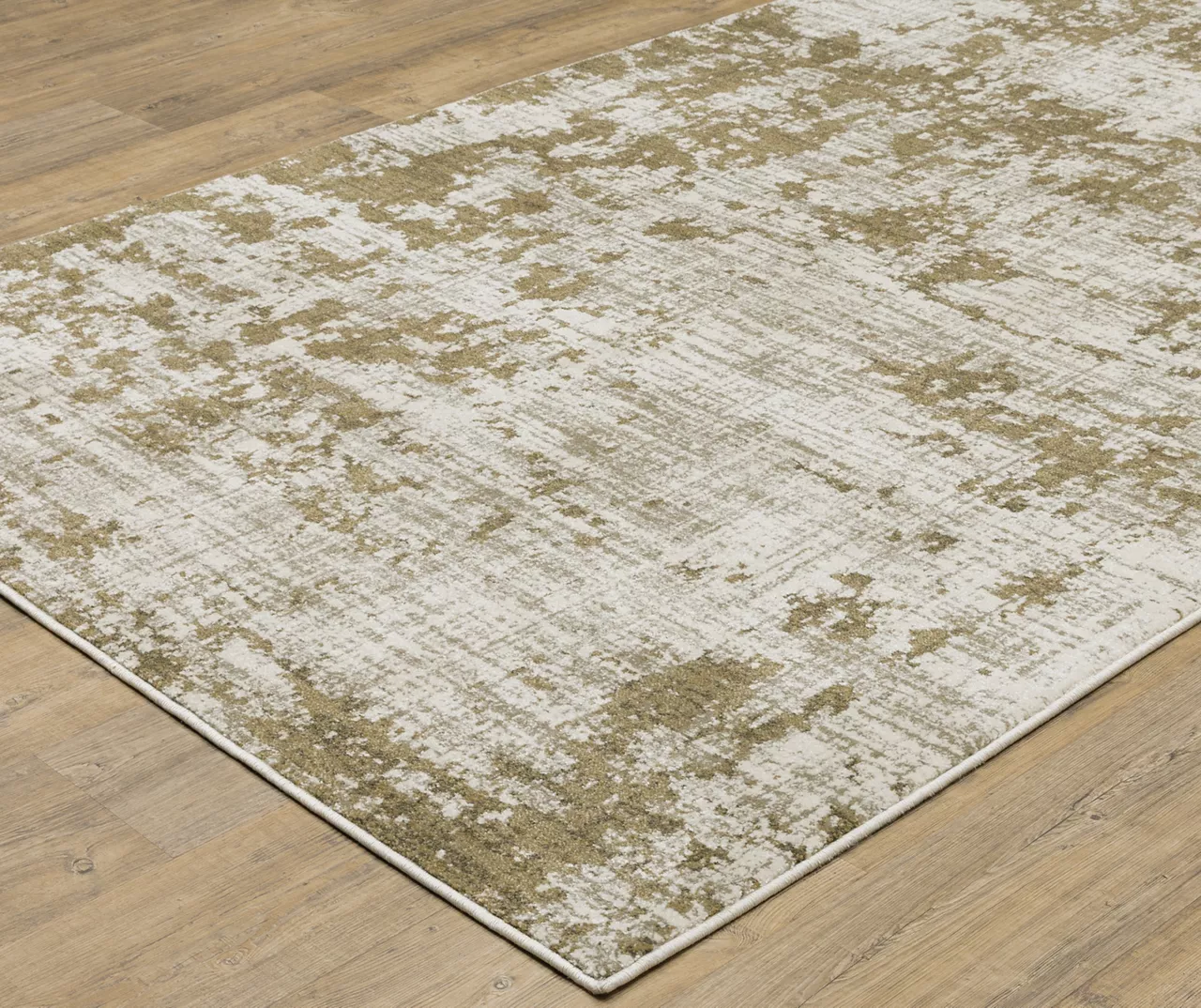 Velimyr Beige & Dark Gold Abstract Area Rug, (7.1' X 10') 2 Velimyr Beige & Dark Gold Abstract Area Rug, (7.1' X 10') - Image 2
