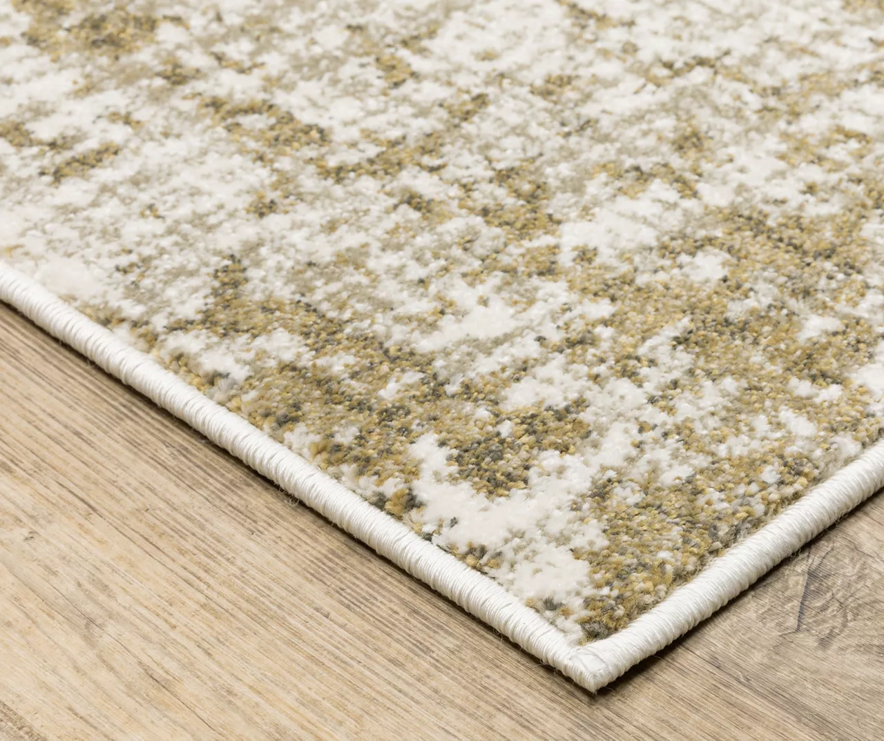 Velimyr Beige & Dark Gold Abstract Area Rug, (7.1' X 10') 3 Velimyr Beige & Dark Gold Abstract Area Rug, (7.1' X 10') - Image 3