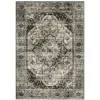 George Gray & Black Floral Medallion Area Rug, (7.1' X 10')