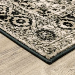 George Gray & Black Floral Medallion Area Rug, (7.1' X 10') -Northlight Outlet Home Store 810584849 3