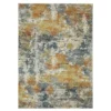 Malay Blue & Gold Abstract Area Rug, (7.6' X 10')