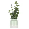 Artificial Leaves In 2-Tone Ceramic Pot