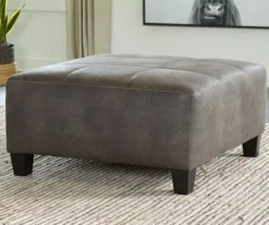 Signature Design By Ashley Navi Faux Leather Oversized Accent Ottoman -Northlight Outlet Home Store 810587441 4 1