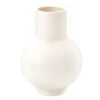 Cream Bulb Ceramic Vase, (10.5")