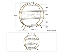 Amelia Faux Marble 4-Shelf Bookcase 9 Amelia Faux Marble 4-Shelf Bookcase -Northlight Outlet Home Store 810589033 2