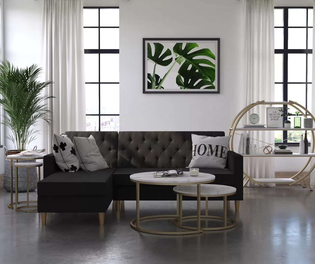 Amelia Faux Marble 4-Shelf Bookcase 6 Amelia Faux Marble 4-Shelf Bookcase - Image 6