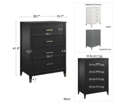 CosmoLiving Westerleigh 4-Drawer Dresser 32 CosmoLiving Westerleigh 4-Drawer Dresser -Northlight Outlet Home Store 810589235 4