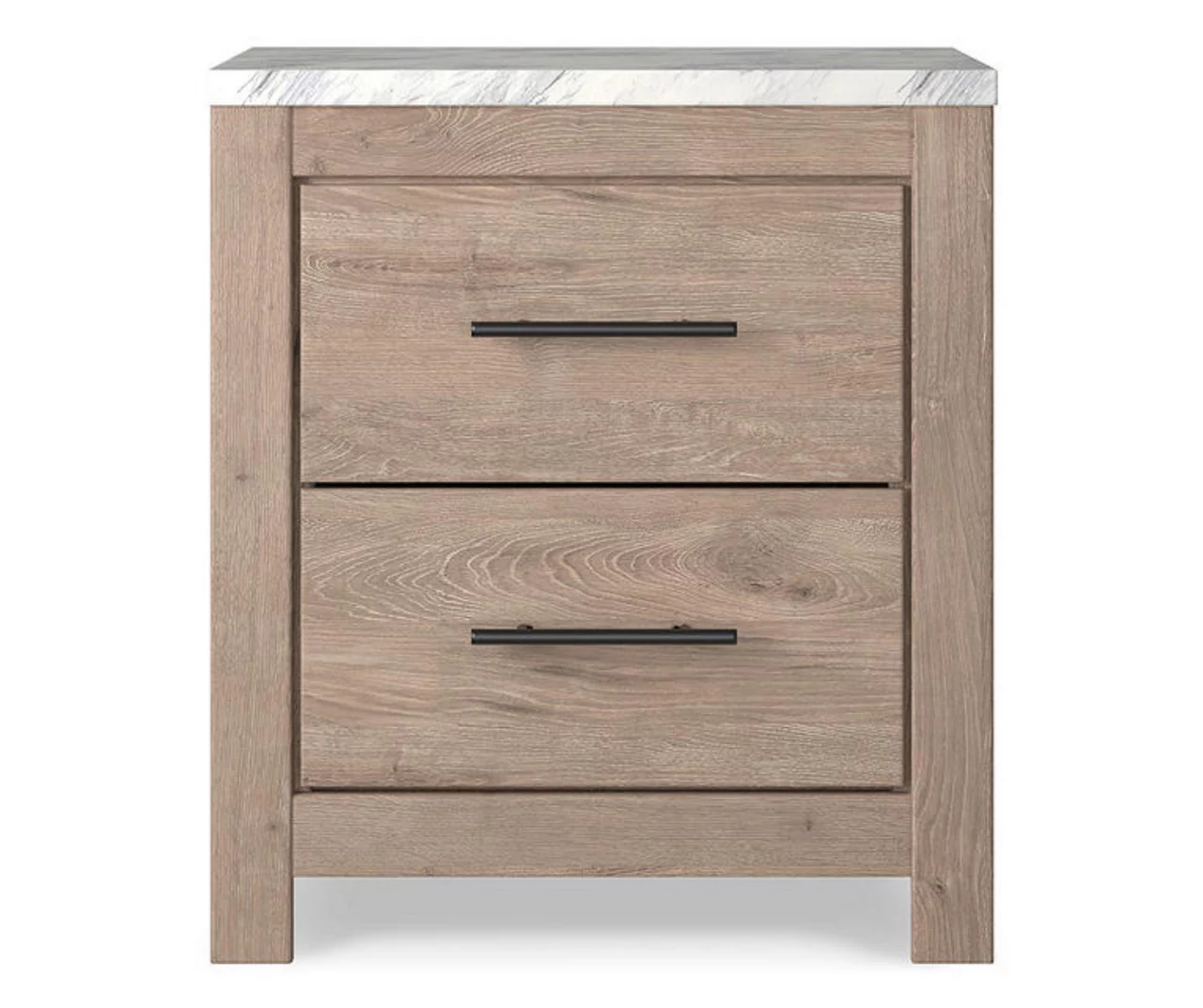Senniberg Oak & Faux Calcutta 2-Drawer Nightstand 1 Senniberg Oak & Faux Calcutta 2-Drawer Nightstand