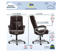 Benton Brown Big & Tall Faux Leather Executive Office Chair 12 Benton Brown Big & Tall Faux Leather Executive Office Chair -Northlight Outlet Home Store 810590314 7