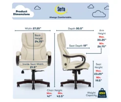 Conway Ivory Big & Tall Bonded Leather Office Chair -Northlight Outlet Home Store 810590382 6