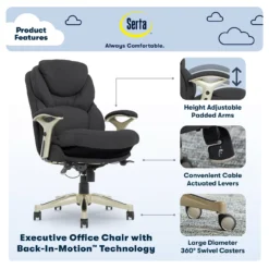 Claremont Dark Gray Fabric Office Chair -Northlight Outlet Home Store 810590396 71