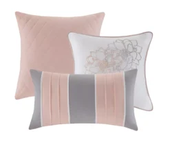 Jane Gray & Blush Floral King 7-Piece Comforter Set -Northlight Outlet Home Store 810590685 810590684 810590683 810590682 3