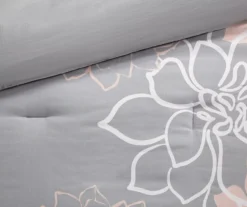 Jane Gray & Blush Floral King 7-Piece Comforter Set -Northlight Outlet Home Store 810590685 810590684 810590683 810590682 8
