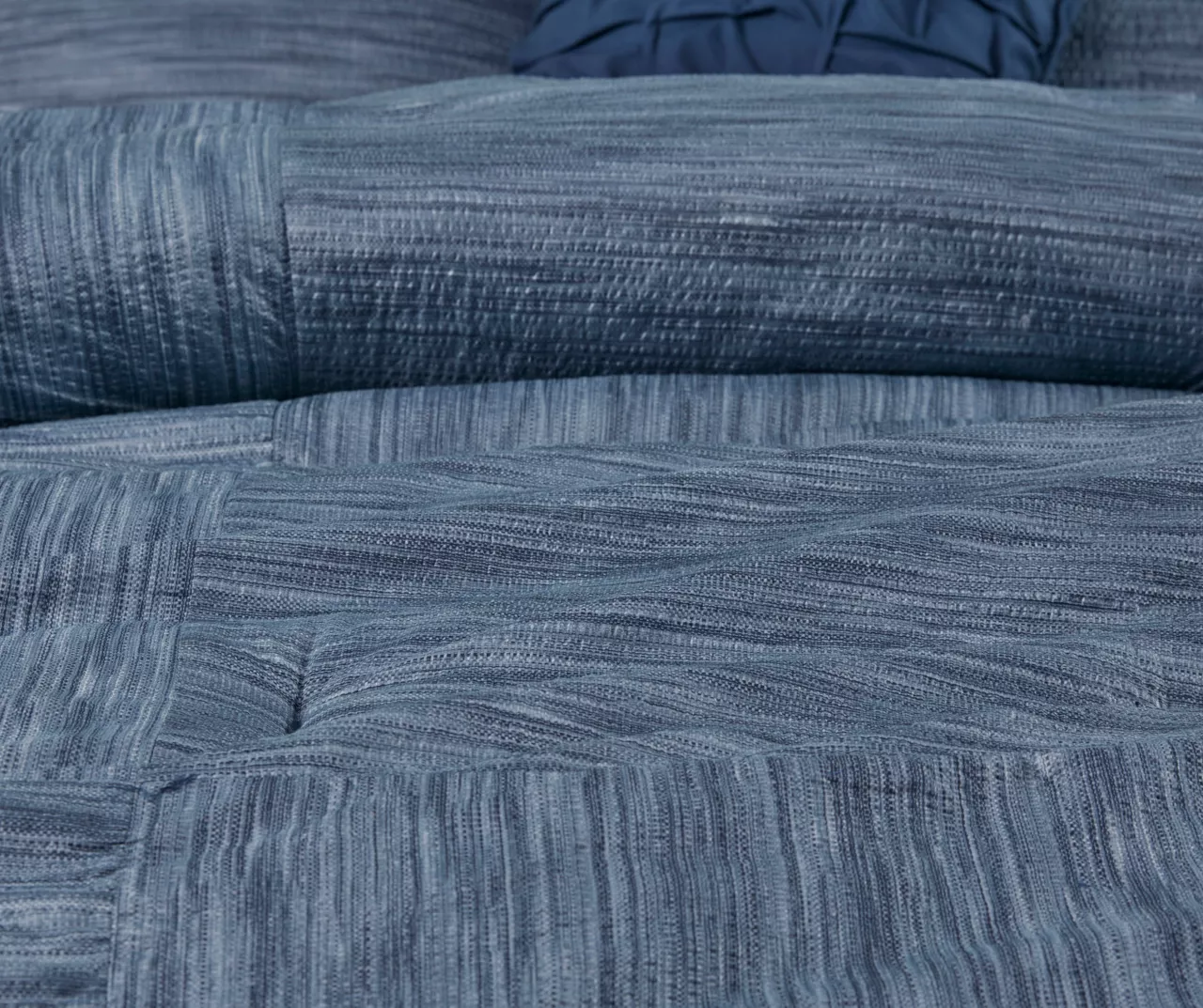 Kelan Navy Streak Patchwork Seersucker California King 7-Piece Comforter Set 12 Kelan Navy Streak Patchwork Seersucker California King 7-Piece Comforter Set - Image 12