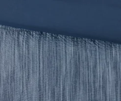 Kelan Navy Streak Patchwork Seersucker California King 7-Piece Comforter Set 27 Kelan Navy Streak Patchwork Seersucker California King 7-Piece Comforter Set -Northlight Outlet Home Store 810590761 810590862 810590861 13