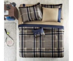 Rick Navy & Beige Crisscross Queen 9-Piece Comforter Set 13 Rick Navy & Beige Crisscross Queen 9-Piece Comforter Set -Northlight Outlet Home Store 810590798 810590797 810590796 810590795 3