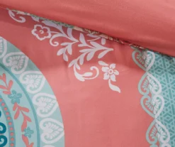 Blaire Coral & Aqua Boho Medallion Twin XL 8-Piece Comforter Set 21 Blaire Coral & Aqua Boho Medallion Twin XL 8-Piece Comforter Set -Northlight Outlet Home Store 810590806 810590805 810590804 810590803 11