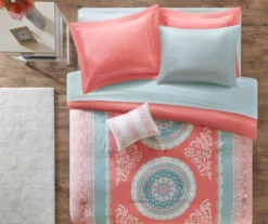 Blaire Coral & Aqua Boho Medallion Twin XL 8-Piece Comforter Set 13 Blaire Coral & Aqua Boho Medallion Twin XL 8-Piece Comforter Set -Northlight Outlet Home Store 810590806 810590805 810590804 810590803 3