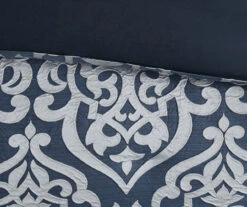Eliot Navy & White Damask Jacquard California King 8-Piece Comforter Set 25 Eliot Navy & White Damask Jacquard California King 8-Piece Comforter Set -Northlight Outlet Home Store 810590837 810590836 810590835 12