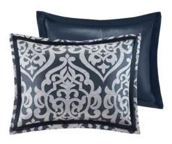 Eliot Navy & White Damask Jacquard California King 8-Piece Comforter Set 16 Eliot Navy & White Damask Jacquard California King 8-Piece Comforter Set -Northlight Outlet Home Store 810590837 810590836 810590835 3