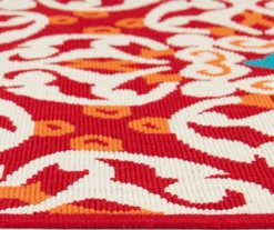 Rilassare Red & Orange Medallion Lattice Outdoor Area Rug, (5' X 7') -Northlight Outlet Home Store 810591263 810591264 810591265 5