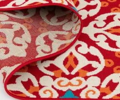 Rilassare Red & Orange Medallion Lattice Outdoor Area Rug, (5' X 7') -Northlight Outlet Home Store 810591263 810591264 810591265 6