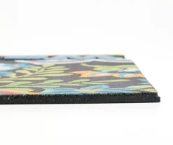 Francesca "Welcome Friends" Blue & Charcoal Floral Doormat 5 Francesca "Welcome Friends" Blue & Charcoal Floral Doormat -Northlight Outlet Home Store 810591705 A8 3