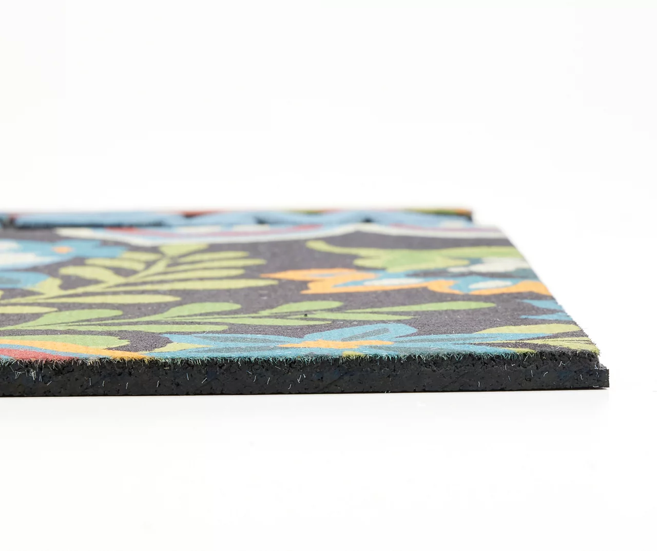 Francesca "Welcome Friends" Blue & Charcoal Floral Doormat 3 Francesca "Welcome Friends" Blue & Charcoal Floral Doormat - Image 3