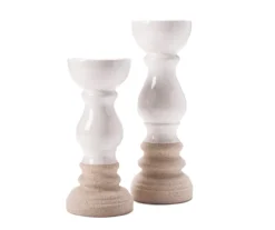 Real Living Grecian Getaway Ivory & Beige Pillar Candle Holder -Northlight Outlet Home Store 810592589 810592526 1 A8