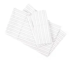 Gray & White Stripe Full 4-Piece Microfiber Sheet Set