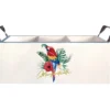 White & Turquoise Parrot Utensil Caddy