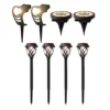 Yard Stake, Spotlight & Disc Light 8-Piece LED Solar Pathway Marker Set